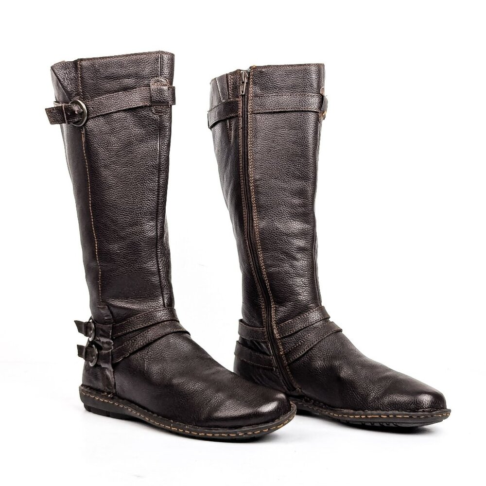 boc Dark Brown Leather Combat Boots